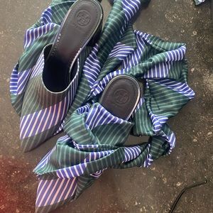 Tory Burch sample shoes mules with long wrap